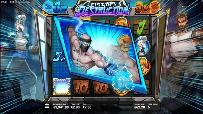 Respin Epic Drop del casinò Fist of Destruction con simboli Fist garantiti attivi